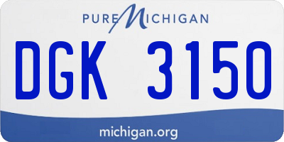 MI license plate DGK3150