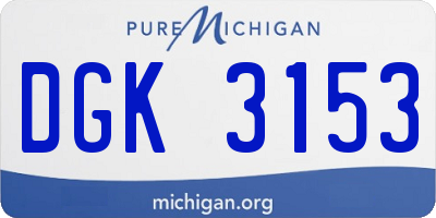 MI license plate DGK3153
