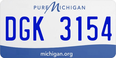 MI license plate DGK3154