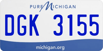 MI license plate DGK3155