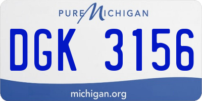 MI license plate DGK3156