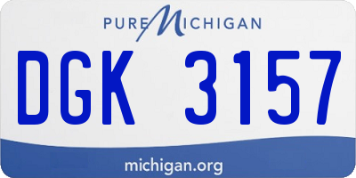 MI license plate DGK3157