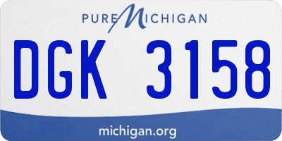 MI license plate DGK3158