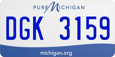 MI license plate DGK3159