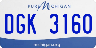 MI license plate DGK3160