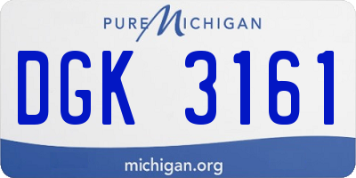MI license plate DGK3161