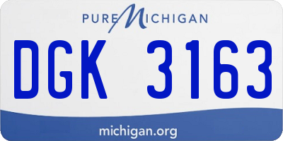 MI license plate DGK3163
