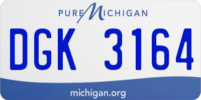 MI license plate DGK3164