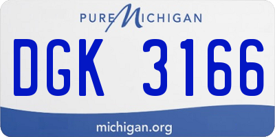 MI license plate DGK3166