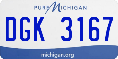 MI license plate DGK3167