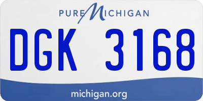 MI license plate DGK3168