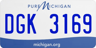 MI license plate DGK3169