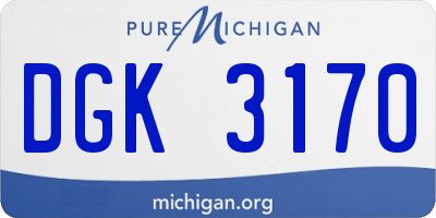 MI license plate DGK3170