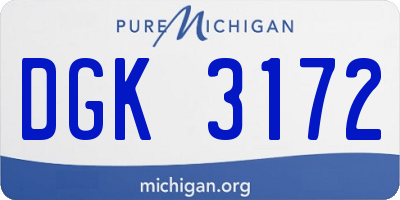 MI license plate DGK3172