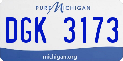 MI license plate DGK3173