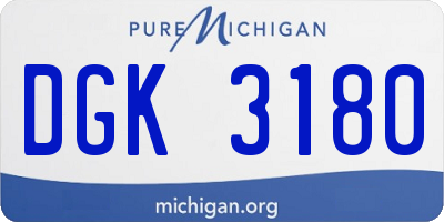 MI license plate DGK3180