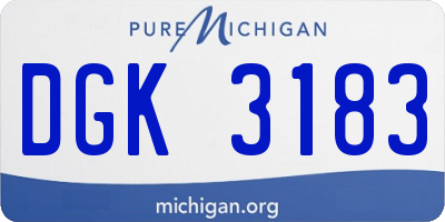 MI license plate DGK3183