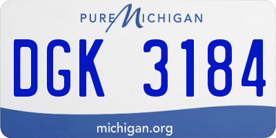 MI license plate DGK3184