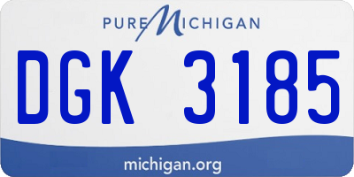 MI license plate DGK3185