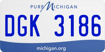MI license plate DGK3186
