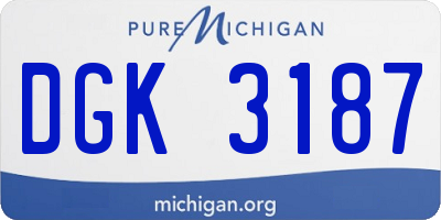 MI license plate DGK3187