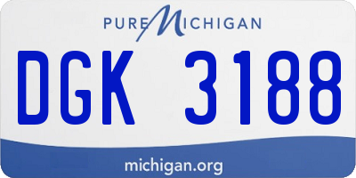 MI license plate DGK3188