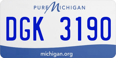 MI license plate DGK3190