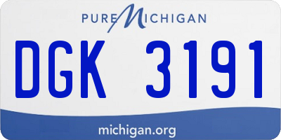 MI license plate DGK3191