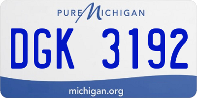 MI license plate DGK3192
