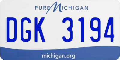 MI license plate DGK3194