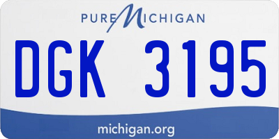 MI license plate DGK3195