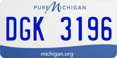 MI license plate DGK3196