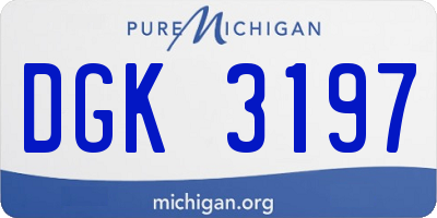 MI license plate DGK3197