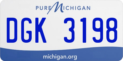 MI license plate DGK3198