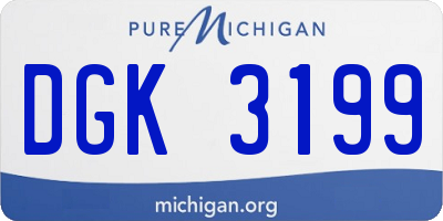 MI license plate DGK3199
