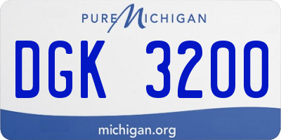MI license plate DGK3200