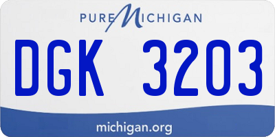 MI license plate DGK3203