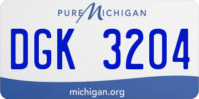 MI license plate DGK3204