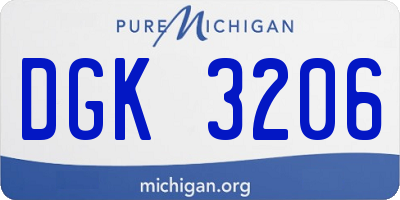 MI license plate DGK3206