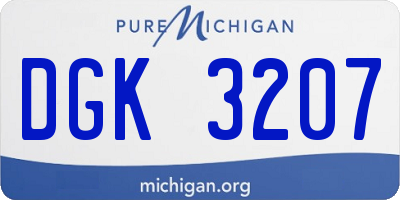 MI license plate DGK3207