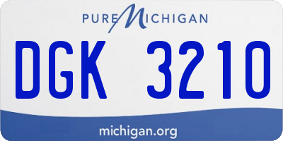 MI license plate DGK3210