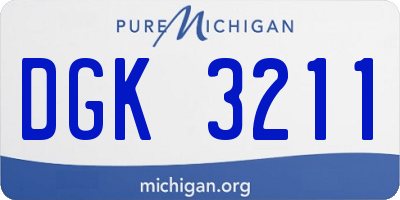 MI license plate DGK3211