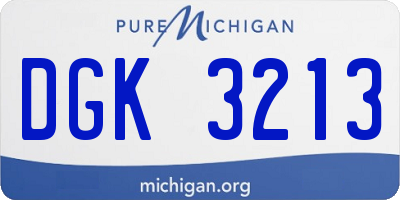 MI license plate DGK3213