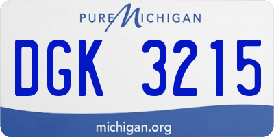 MI license plate DGK3215