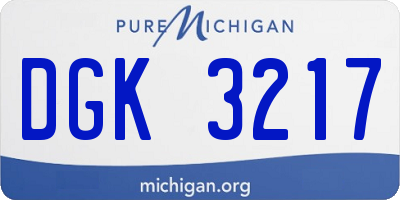 MI license plate DGK3217