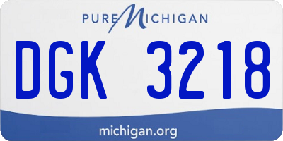 MI license plate DGK3218
