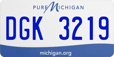 MI license plate DGK3219