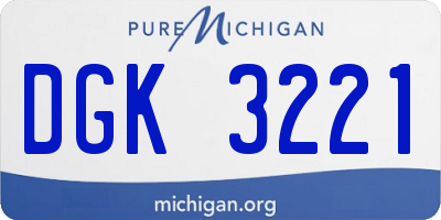 MI license plate DGK3221