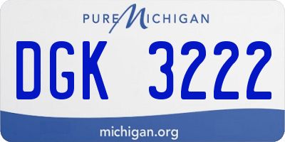 MI license plate DGK3222