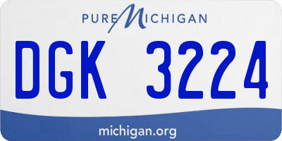 MI license plate DGK3224